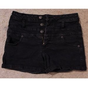 high waisted black denim Mossimo shorts
